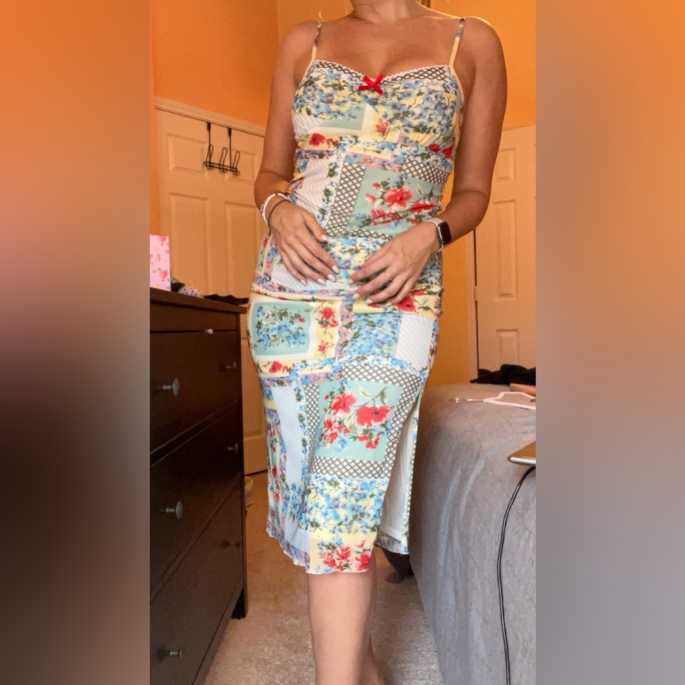 Floral Patchwork Maxi Skirt